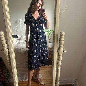 GAP Blue and White Midi Wrap Sundress